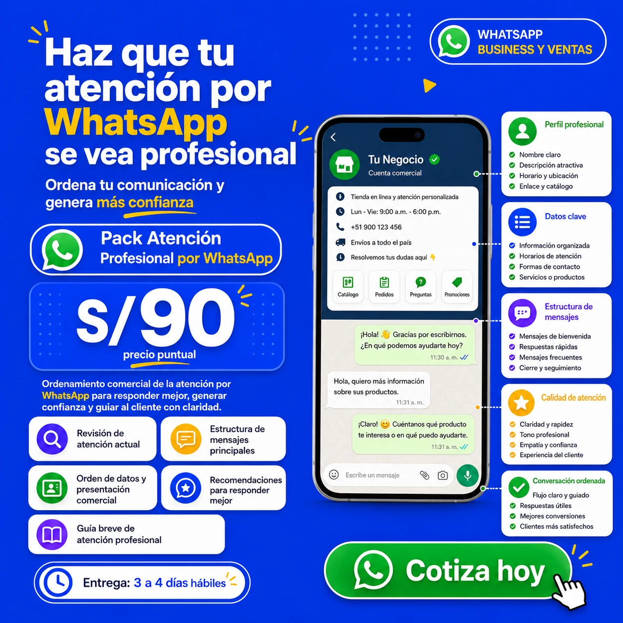 Pack Atención Profesional por WhatsApp