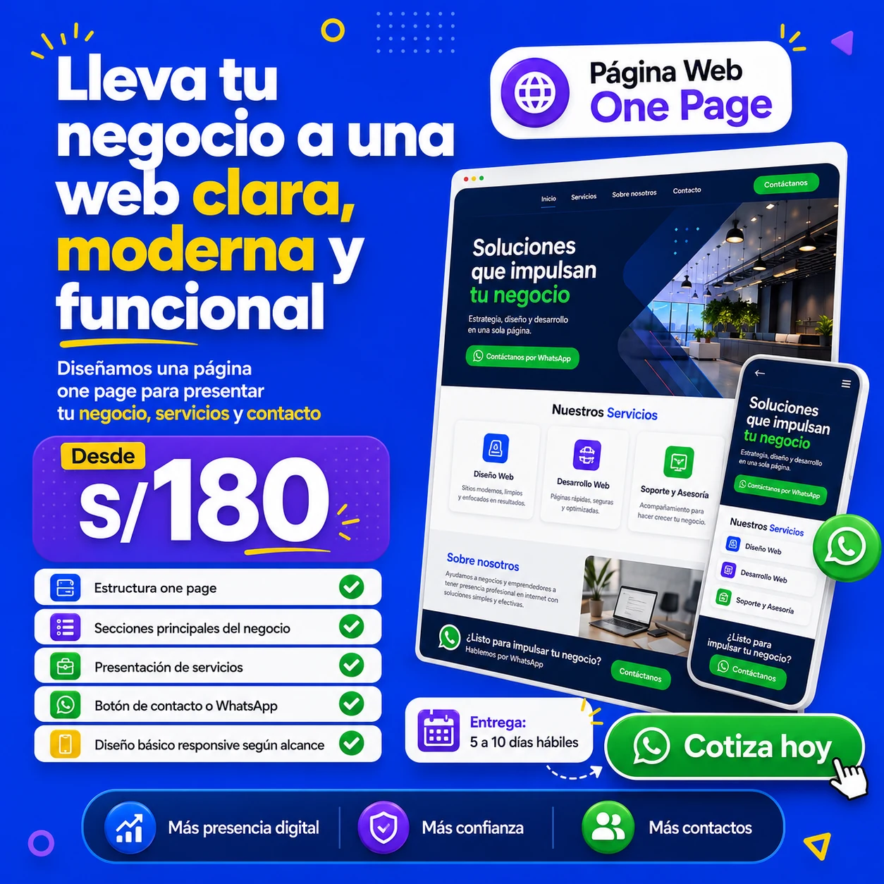 Diseño del servicio Página Web One Page